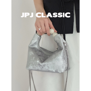 jpjclassic新中式饺子包牛皮清冷感单肩斜挎链条小包包百搭手提包