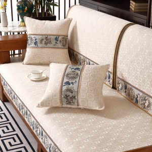 新中式沙发垫高档红木防滑坐垫子现代实木沙发套罩巾四季通用盖布