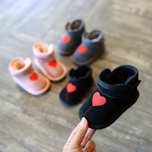 女宝宝冬季鞋0-1-3岁2女童雪地棉靴软底学步鞋加绒加厚婴儿款棉鞋