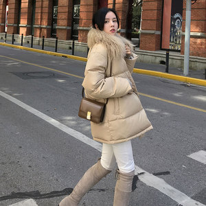 羽绒服女2018新款滩羊毛领中长款冬季韩版白鸭绒…