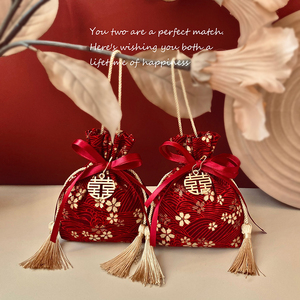 新中式手提锦囊喜糖袋伴手礼品袋糖果袋空袋子结婚喜糖盒子包邮