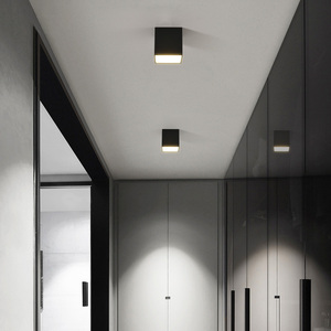 走廊过道灯现代简约客厅无主灯照明方形黑白盒子灯北欧明装吸顶灯