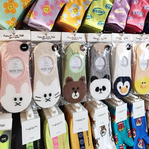 韩国东大门春夏新款女袜卡通小动物船袜可爱兔子小熊隐形防掉K013