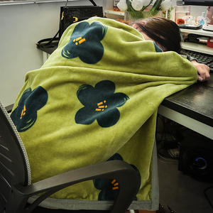 披肩法兰珊瑚绒毛毯空调沙发午休盖毯儿童床上用午睡小被子办公室