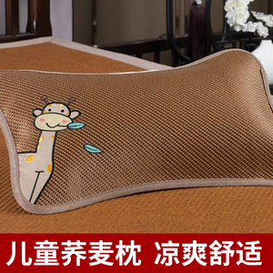 儿童小枕头夏天凉枕护颈椎助睡眠专用婴儿枕套单人荞麦壳凉席枕芯