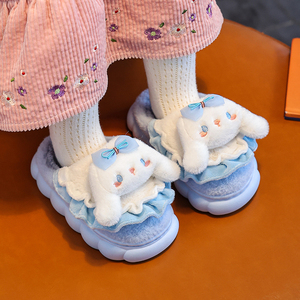 女童棉拖鞋儿童冬季2023新款女孩宝宝室内毛拖鞋外穿加绒保暖棉鞋