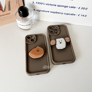 韩国ins可爱卡通栗子老虎支架适用13苹果14iphone15promax手机壳软