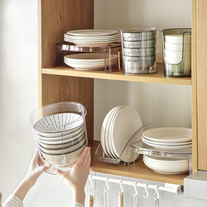 家用分层厨房碗柜碗筷收纳盒收纳架装碟盘碗架小型置物架