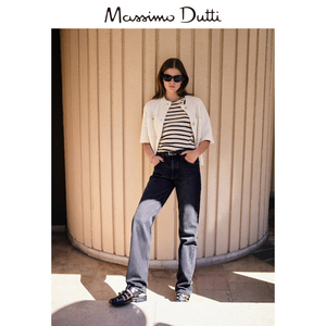 Massimo Dutti女装 2022秋季新品休闲版型气质口袋饰短袖小香风针织开衫 05646501959