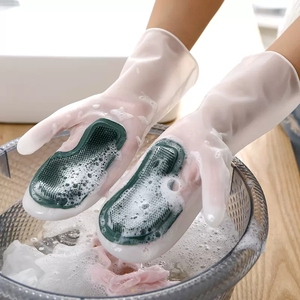 防水硅胶洗碗神器女厨房家务干活清洁魔术刷碗手套耐用型薄款夏季