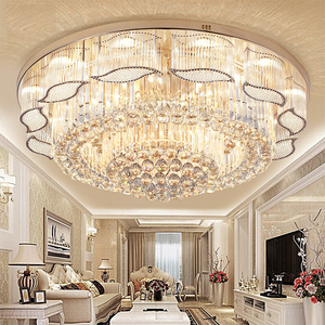 圆形水晶灯大气客厅现代时尚餐厅灯具LED大厅吸顶灯 1 1.2 1.5米