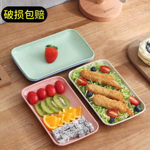 早餐火锅配菜盘肠粉盘专用塑料可微波盘子长方形碟子烧烤装盘商用