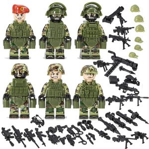 中国积木阿尔法小队特种兵狙击手反恐防暴人仔武器包军事拼装玩具
