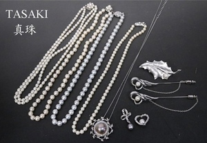 日本中古正品 TASAKI田崎珍珠银项链天然珍珠默认有轻微生长纹