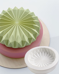 6连单个折纸圆形慕斯蛋糕模具法式西点硅胶模具烘焙食品级耐高温