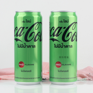 泰国进口Coca－Cola/可口可乐青柠味无糖碳酸汽水饮料325ml铝罐装