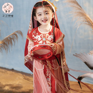 【珠璎域晏】汉服女童秋宝宝异域民族风情红色套装儿童唐装表演服