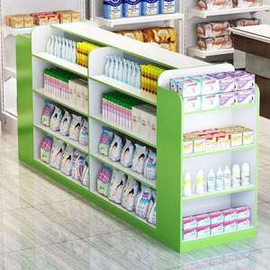 中岛双面展示柜超市促销台货架药店玻璃柜台药店展示柜母婴店收纳