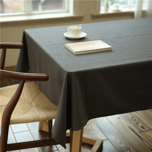 深灰色北欧风棉麻桌布 复古茶桌茶几长方形布艺现代简约餐布台布