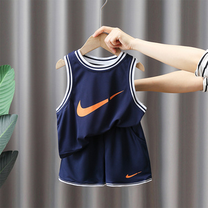 ℍNIKE宝宝背心套装夏季运动两件套男儿童训练服薄无袖速干篮球服