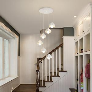 雷士现代简约创意陶瓷花楼梯吊灯别墅客厅复式楼楼中楼楼梯间长线