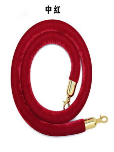 旗台护栏专用挂绳不锈钢链条 节庆日红色绒绳 不锈钢链条外包红布