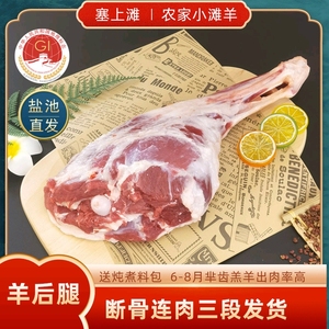 羊腿新鲜4斤整只宁夏盐池滩羊肉生羊腿烤羊腿烧烤食材羔羊腿后腿