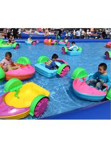 儿童手摇船充气水池双人母子手动游乐船公园广场夏季水上乐园玩具