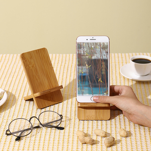 楠竹手机支架桌面创意可拆卸赖人通用展示木质手机架