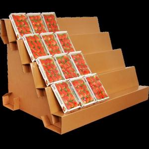 立面纸板水果盒专用陈列架超市阶梯可移动立体展示货架纸质中岛