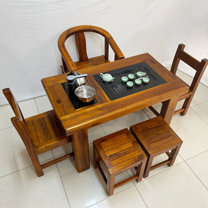 老船木茶桌阳台小茶桌家用简约中式户型功夫茶台实木办公泡茶桌