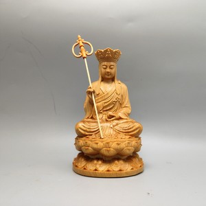 太行崖柏地藏王菩萨根雕木质摆件佛像雕刻人物工艺品神像涯柏岩