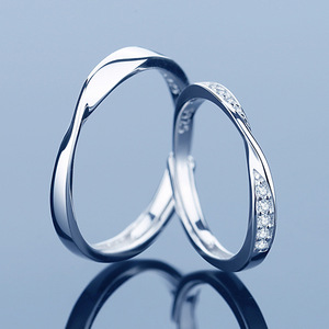 莫比乌斯环925情侣戒指一对男女纯银对戒情侣款形影不离小众设计