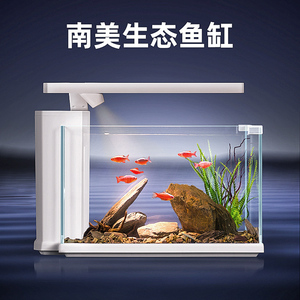 新款超白玻璃鱼缸客厅小型溪流缸生态过滤免换水金鱼智能家用造景