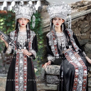 新款苗疆少女服装土家族哈尼族民族风夏季套装么么茶旅拍写真服装