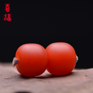 天然保山南红玛瑙柿子红老型桶珠文玩手串金刚星月菩提佛珠配珠