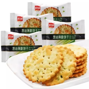 【2件9折】嘉士利葱油薄脆饼干500g红枣味芝麻味早餐零食散装小吃