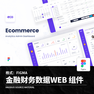 整套金融财务数据可视化统计网页WEB后台UI界面Figma设计素材模板