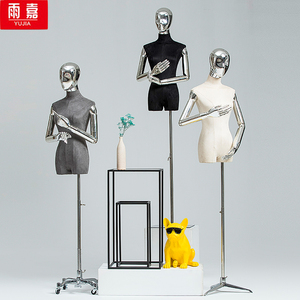 韩版高档服装店模特道具女麂皮绒半身人台模特架子全身人体展示架