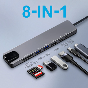 8合1type-c扩展坞转HDMI网口USB C HUB手机投屏笔记本转换集线器