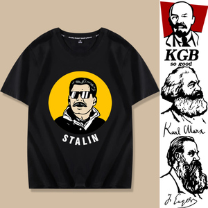 前苏联斯大林Stalin苏维埃共和国列宁马克思周边短袖T恤衣服半袖