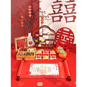 中式订婚布置甜品台摆件花型古架架子摆台摆盘点心糕点甜点展示架