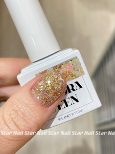 Star Nail 精选AQ春季橘子气泡水氛围感闪片胶甲油胶