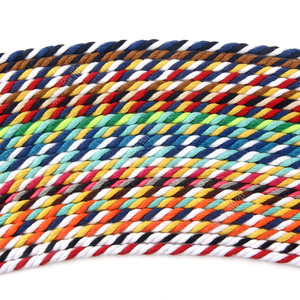 编织捆绑绳5毫米彩色三股三色棉绳 5mm三股扭绳3股棉绳子三色棉线