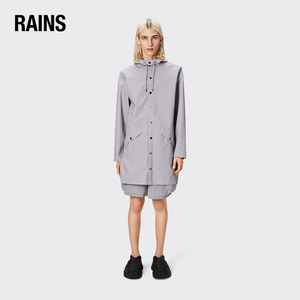 Rains 中长款夹克外套 时尚鱼尾风衣男女同款雨衣Long Jacket