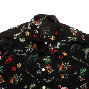 Aloha Shirt 热带风情夏威夷沙滩古巴领日系复古丝滑短袖印花衬衫
