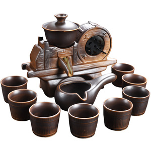 懒人茶具套装家用时来运转石磨冲茶器全自动泡茶功夫紫砂茶杯
