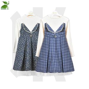 女童秋冬装连衣裙2020新款儿童韩版假两件洋气裙子