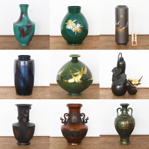 日本回流铜器铜瓶禅意仿古轻奢花瓶摆件复古客厅桌面中式日式插花