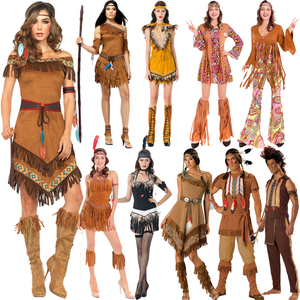 万圣节服装男女大人成人野人衣服cos原始人印第安人非洲演出服饰